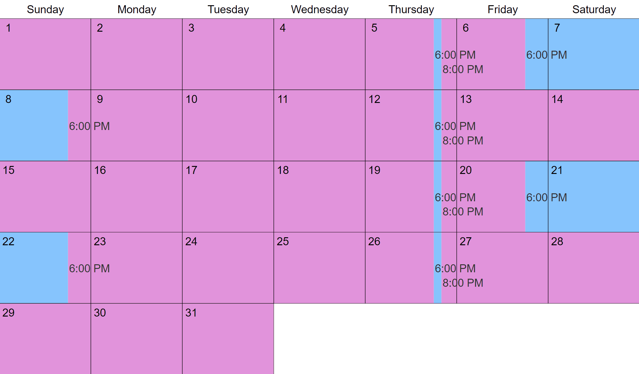 2021 Standard Possession Calendar Texas Calendar 2021